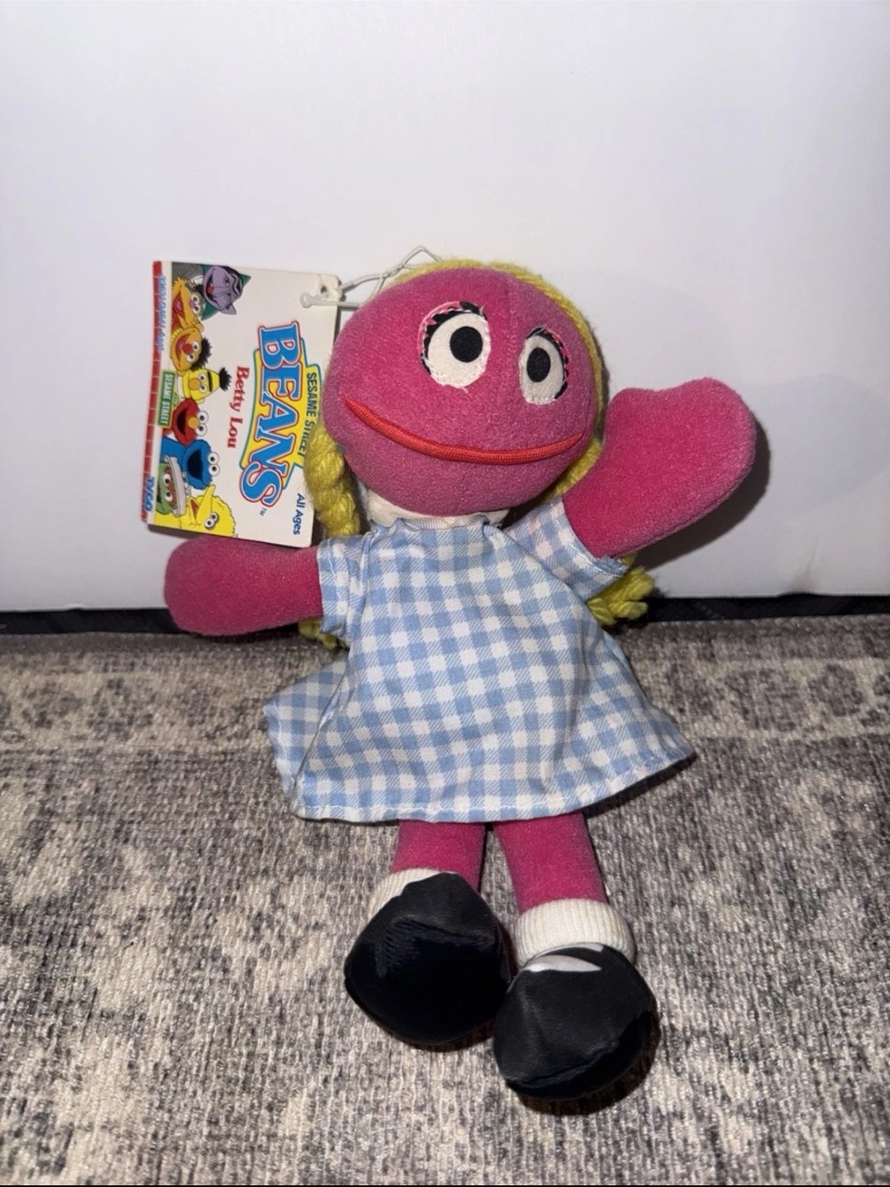 Vintage Sesame Street Tyco Betty Lou Soft Toy Beanie Plush 8 Inches 1997 Jim Hen